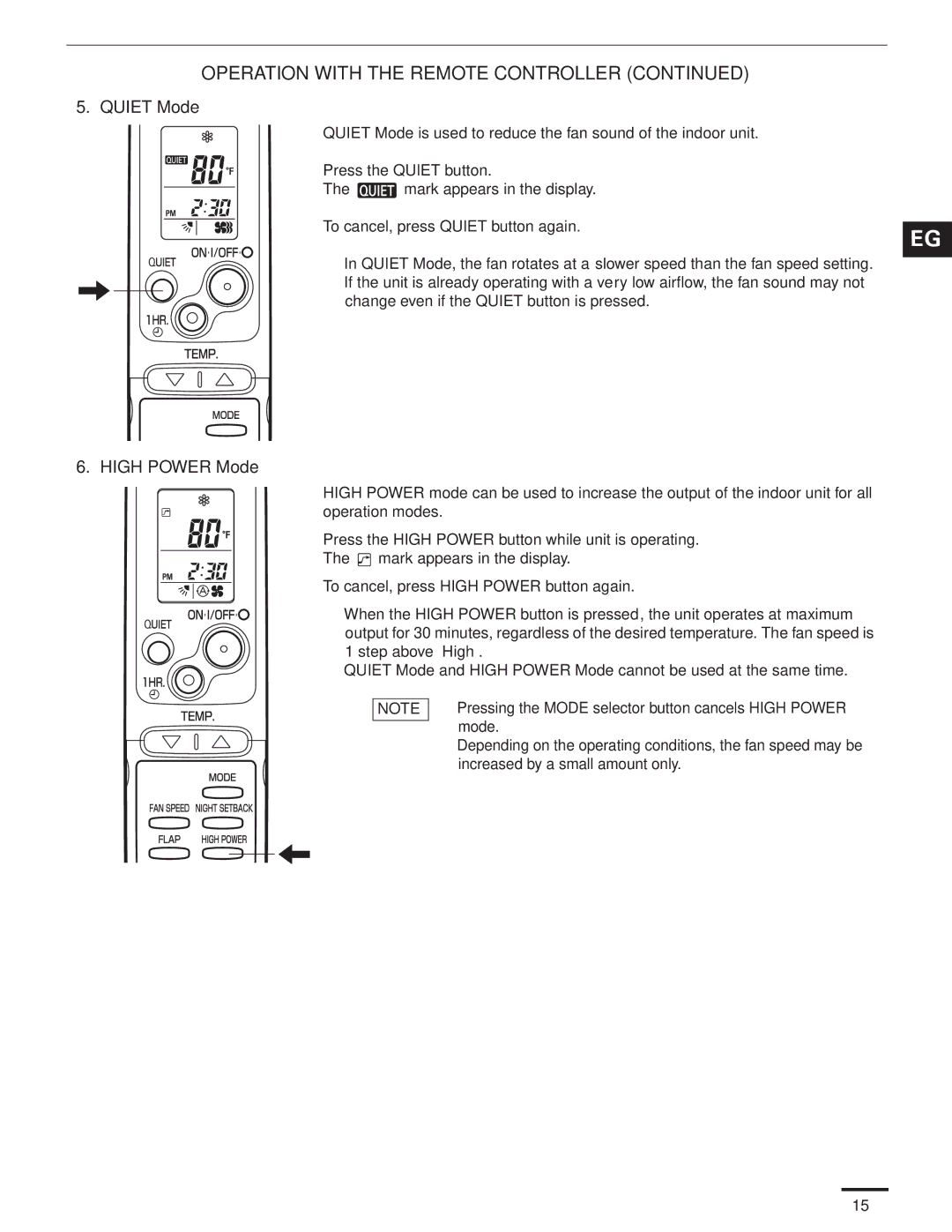 Panasonic CS-KS24NKU, CU-KS24NKUA service manual Quiet Mode 