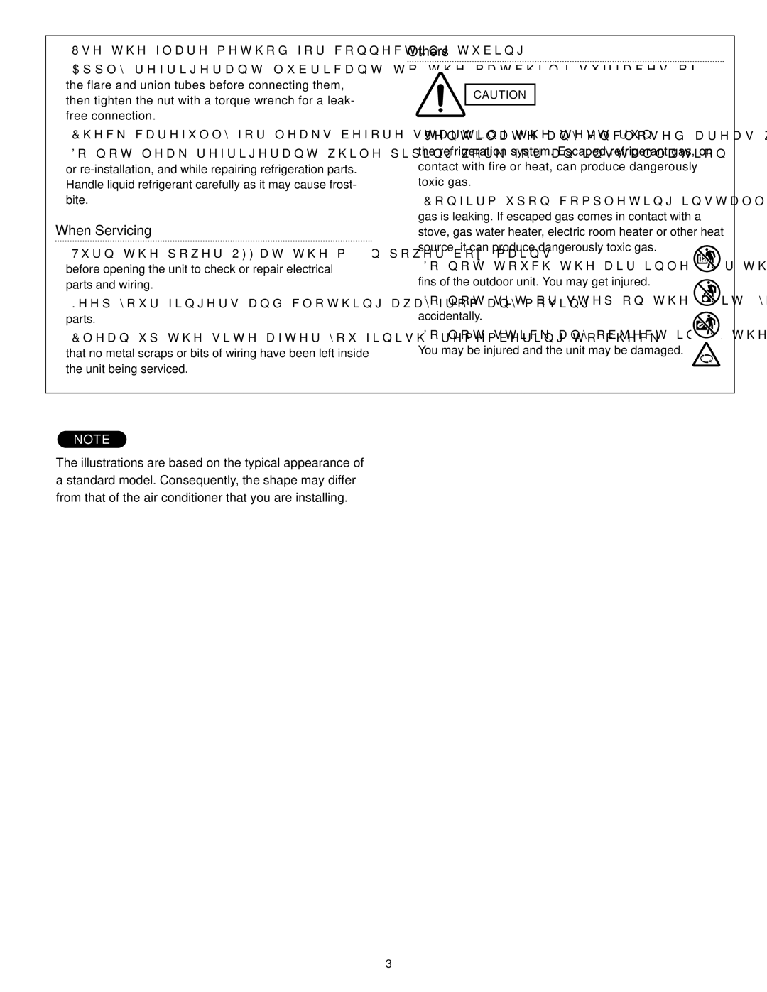 Panasonic CU-KS24NKUA, CS-KS24NKU service manual Fins of the outdoor unit. You may get injured, Accidentally 