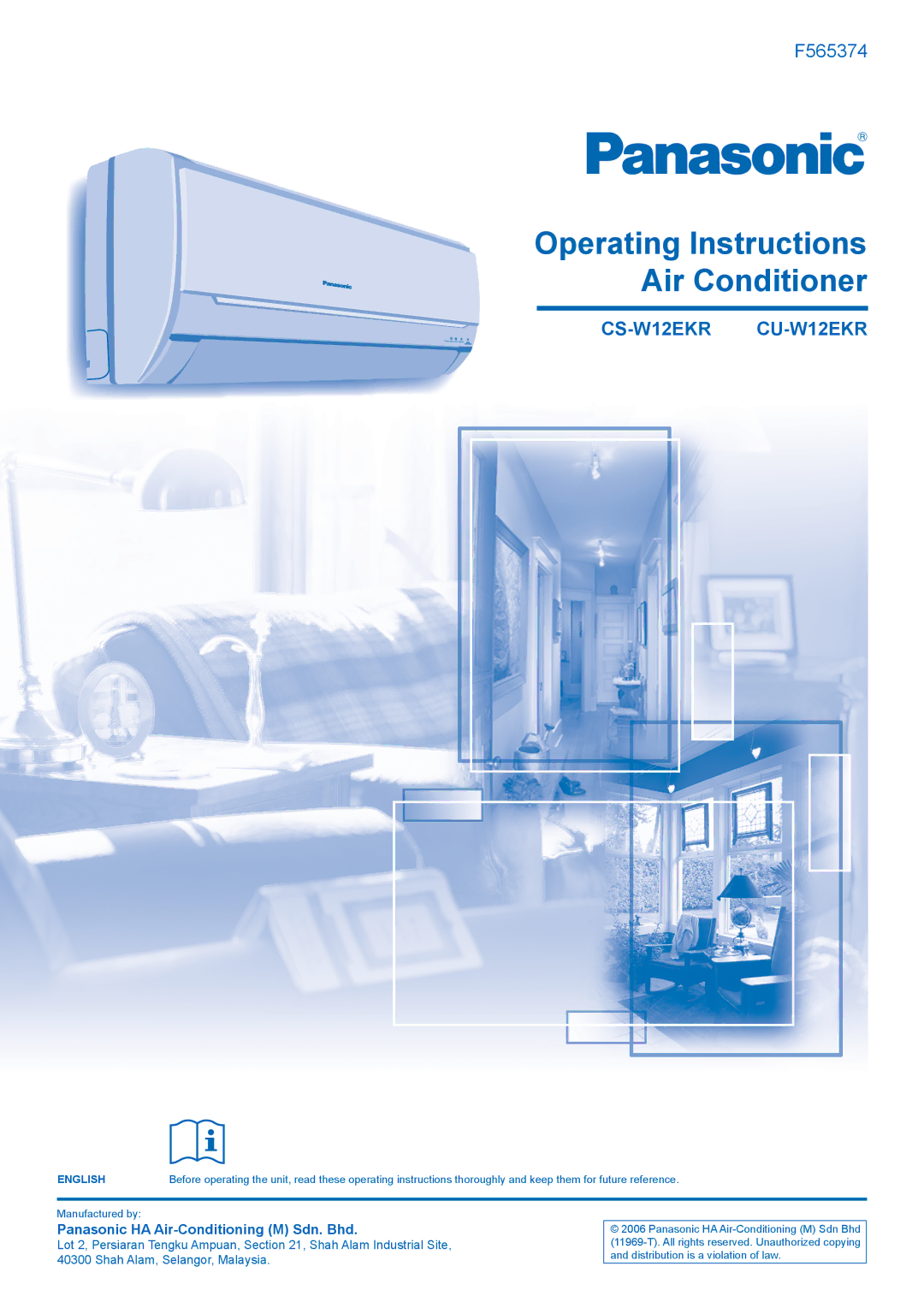 Panasonic CU-W12EKR operating instructions Operating Instructions Air Conditioner 