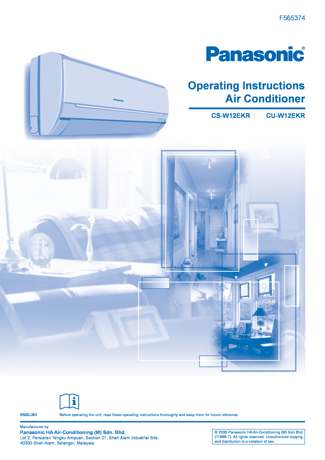 Panasonic operating instructions Operating Instructions Air Conditioner, F565374, CS-W12EKR CU-W12EKR, English, Power 