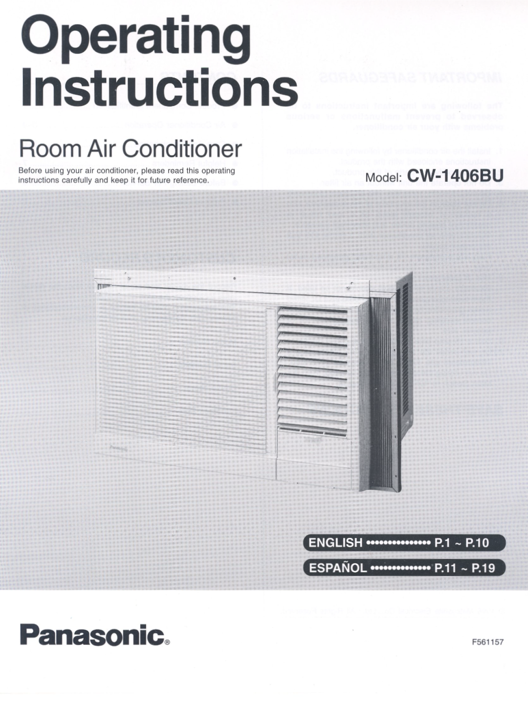 Panasonic CW-1406BU manual 