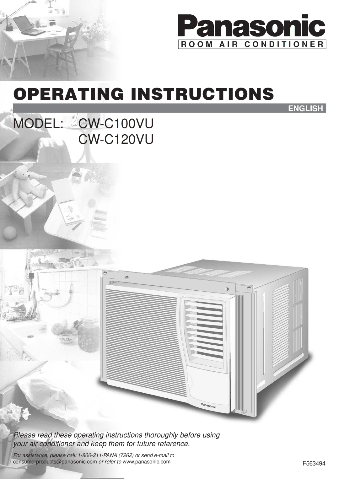 Panasonic CW-C100VU, CW-C120VU manual Operating Instructions, O M a I R C O N D I T I O N E R 