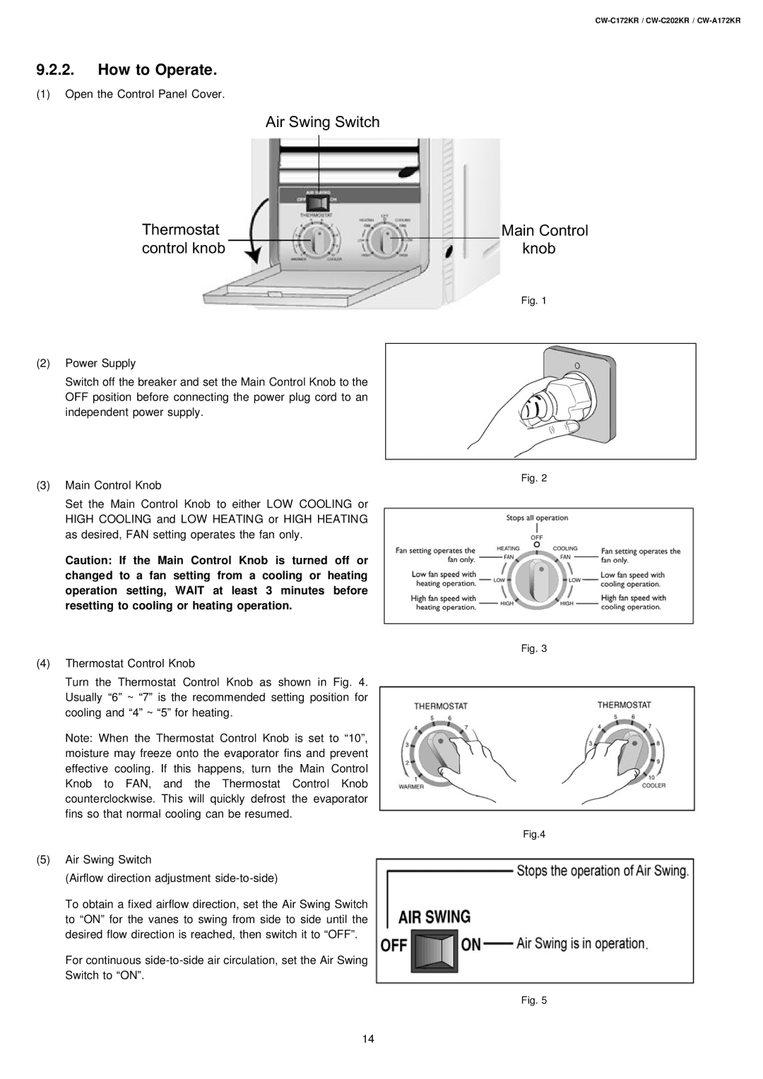 Panasonic CW-C172KR, CW-C202KR operating instructions How to Operate 