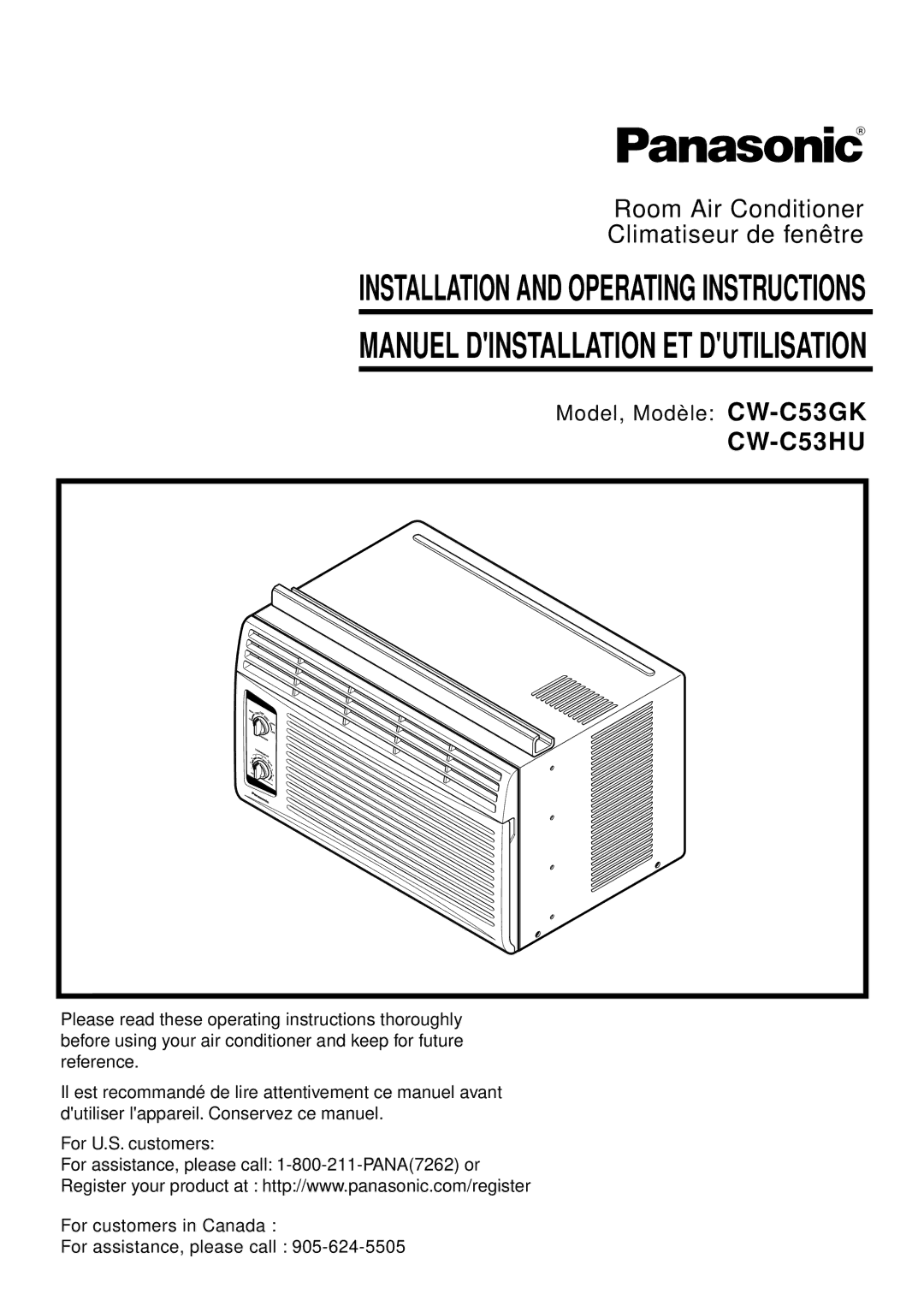 Panasonic CW-C53GK, CW-C53HU operating instructions Manuel Dinstallation ET Dutilisation 