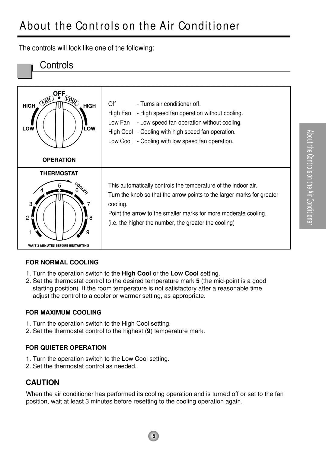 Panasonic CW-C53GK, CW-C53HU operating instructions About the Controls on the Air Conditioner 