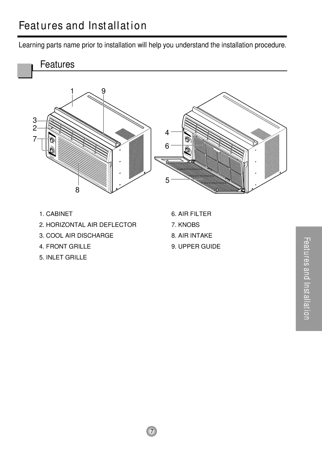 Panasonic CW-C53GK, CW-C53HU operating instructions Features and Installation 