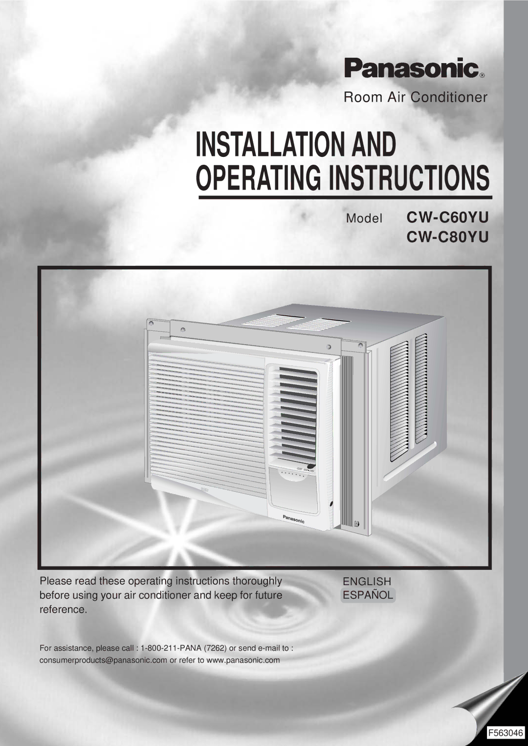 Panasonic CW-C80YU, CW-C60YU operating instructions Installation Operating Instructions 