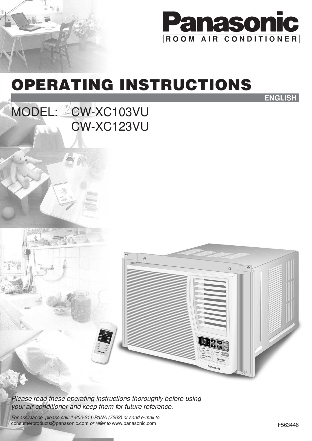 Panasonic manual Operating Instructions, MODEL CW-XC103VU CW-XC123VU, R O O M A I R C O N D I T I O N E R, English 