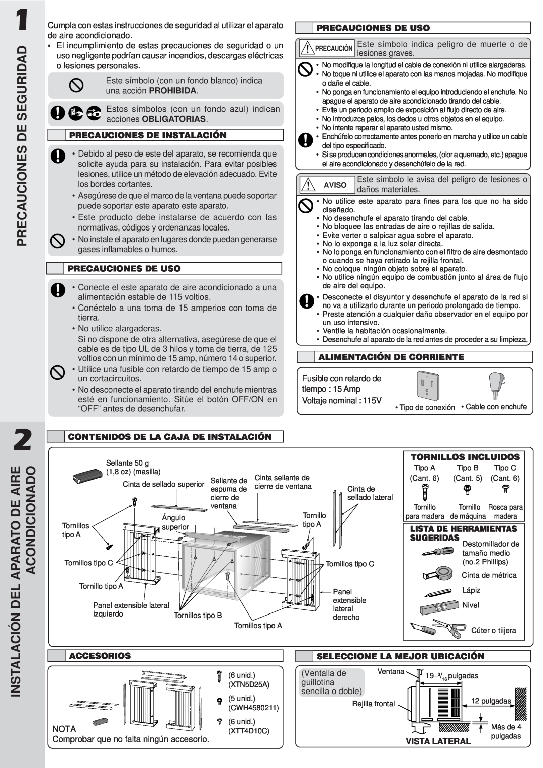 Panasonic CW-XC103VU, CW-XC123VU manual 