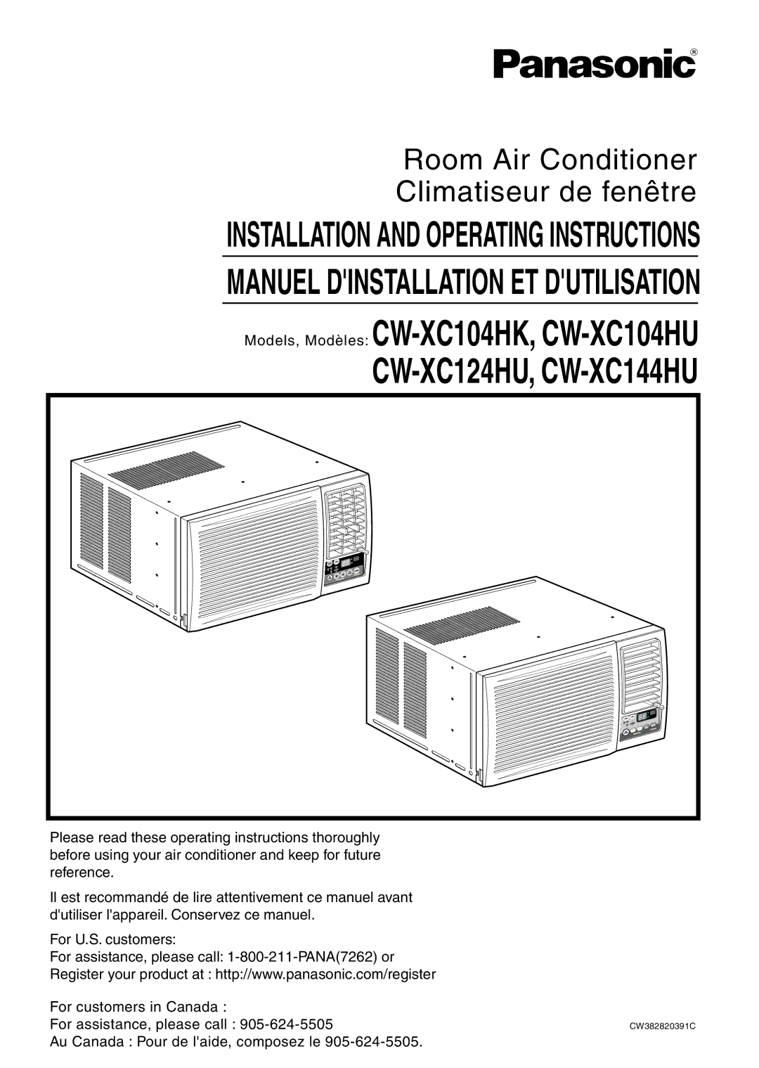 Panasonic CW-XC104HU, CW-XC104HK, CW-XC144HU, CW-XC124HU manual Manuel Dinstallation ET Dutilisation 