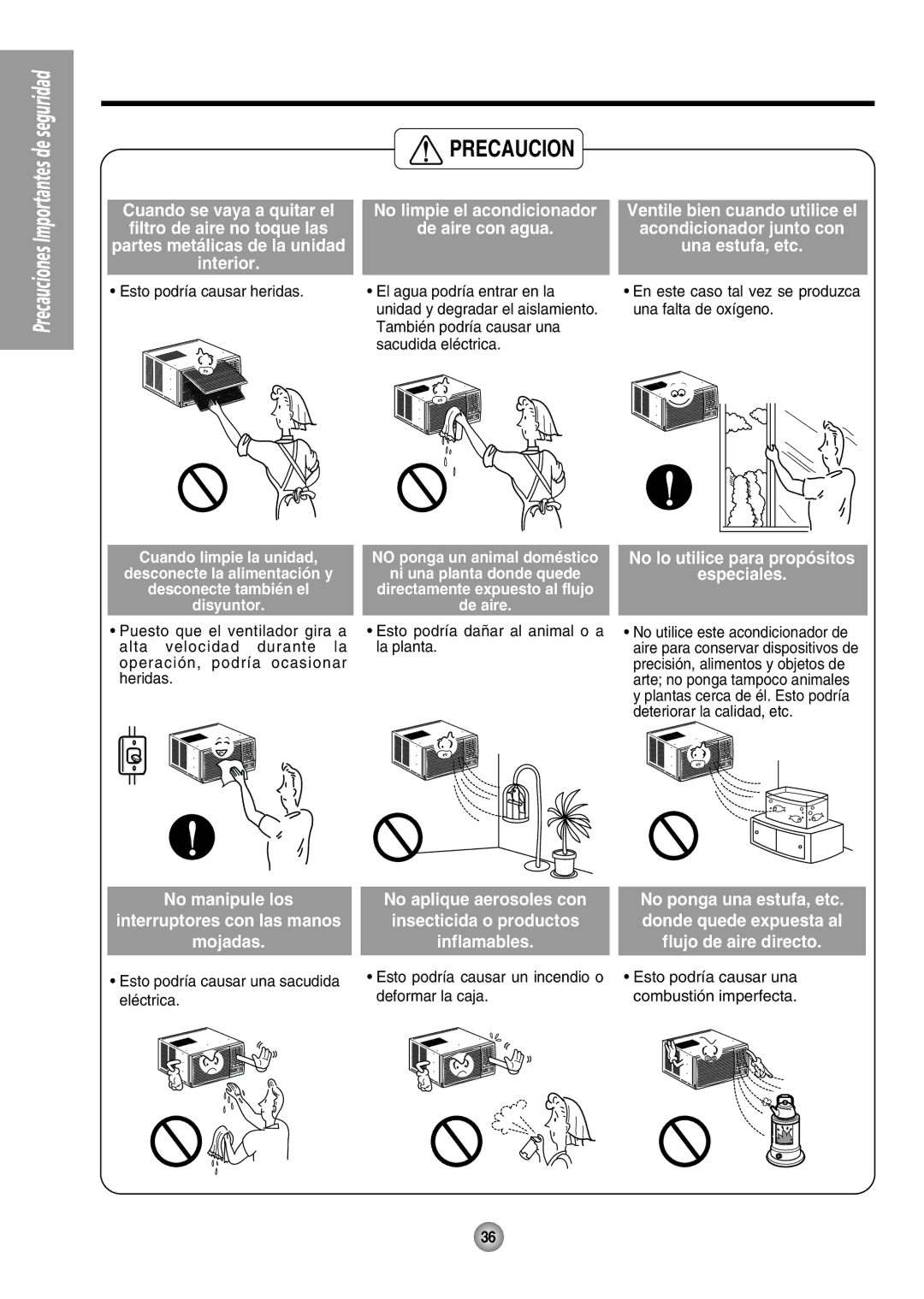 Panasonic CW-XC104HK, CW-XC104HU, CW-XC144HU, CW-XC124HU manual Precaucion 