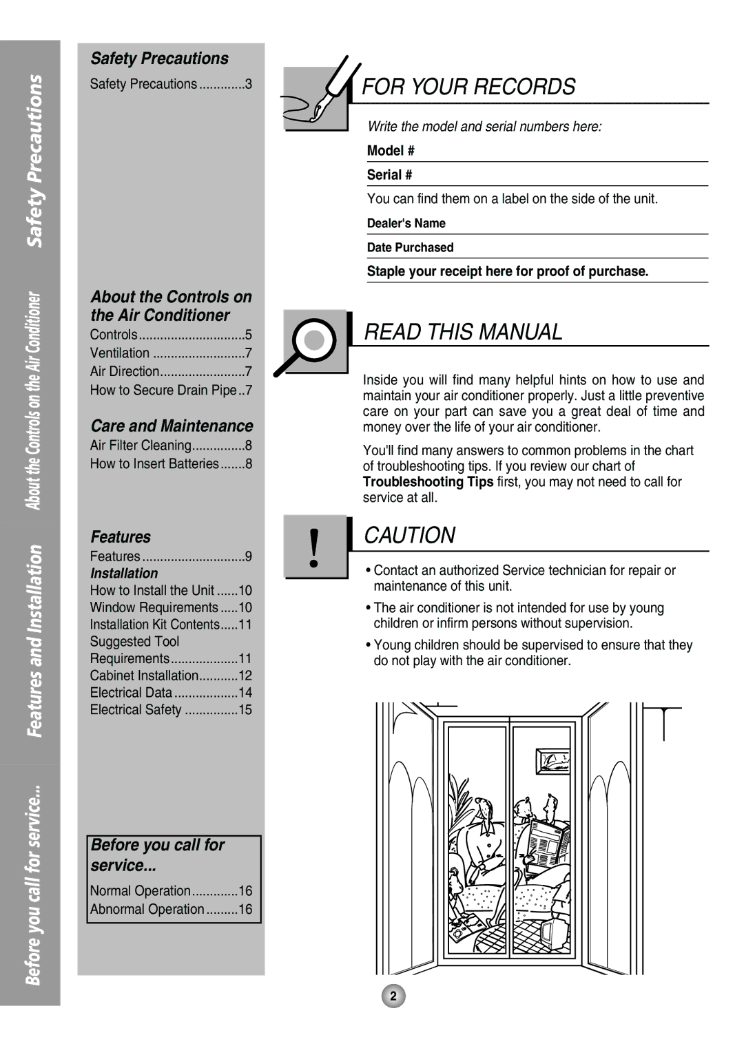 Panasonic CW-XC105HU, CW-XC125HU operating instructions For Your Records 