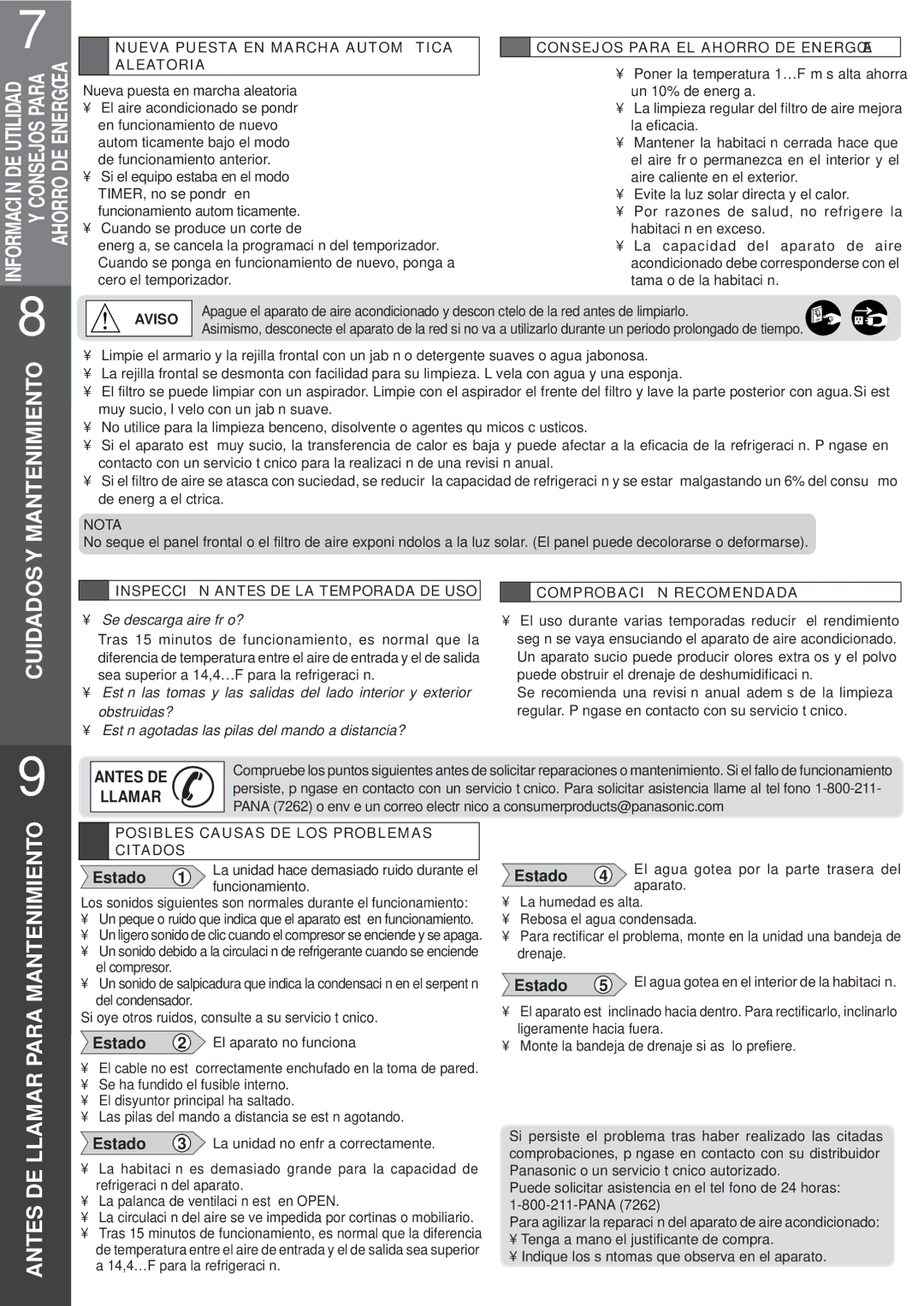 Panasonic CW-XC122VU manual Antes DE 