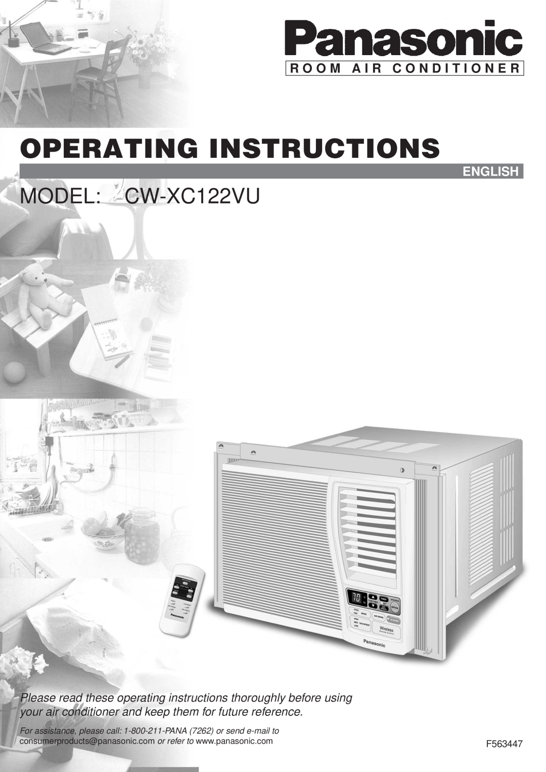 Panasonic manual Operating Instructions, MODEL CW-XC122VU, R O O M A I R C O N D I T I O N E R, English 