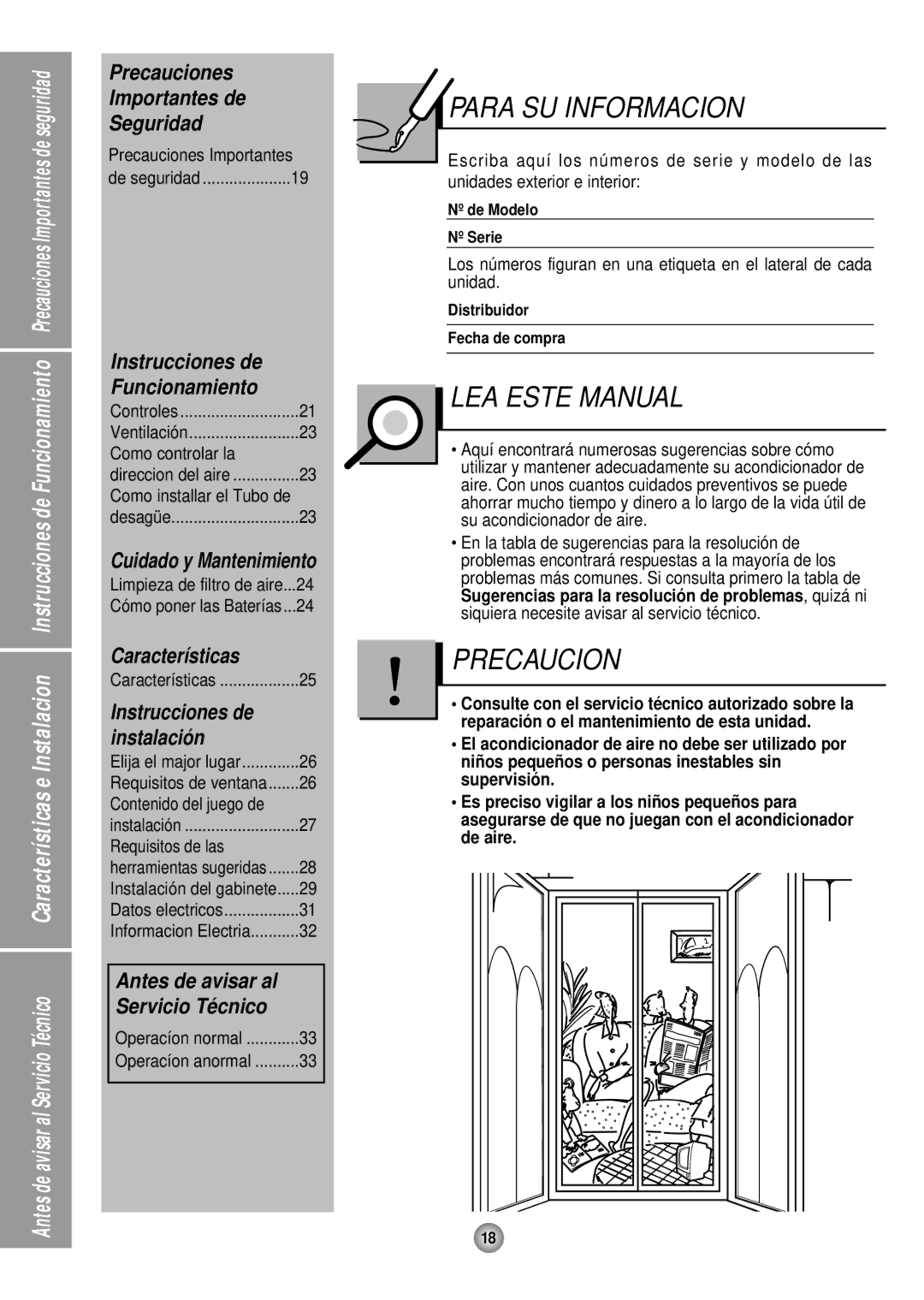 Panasonic CW-XC145HU, CW-XC185HU, CW-XC245HU manual Para SU Informacion 