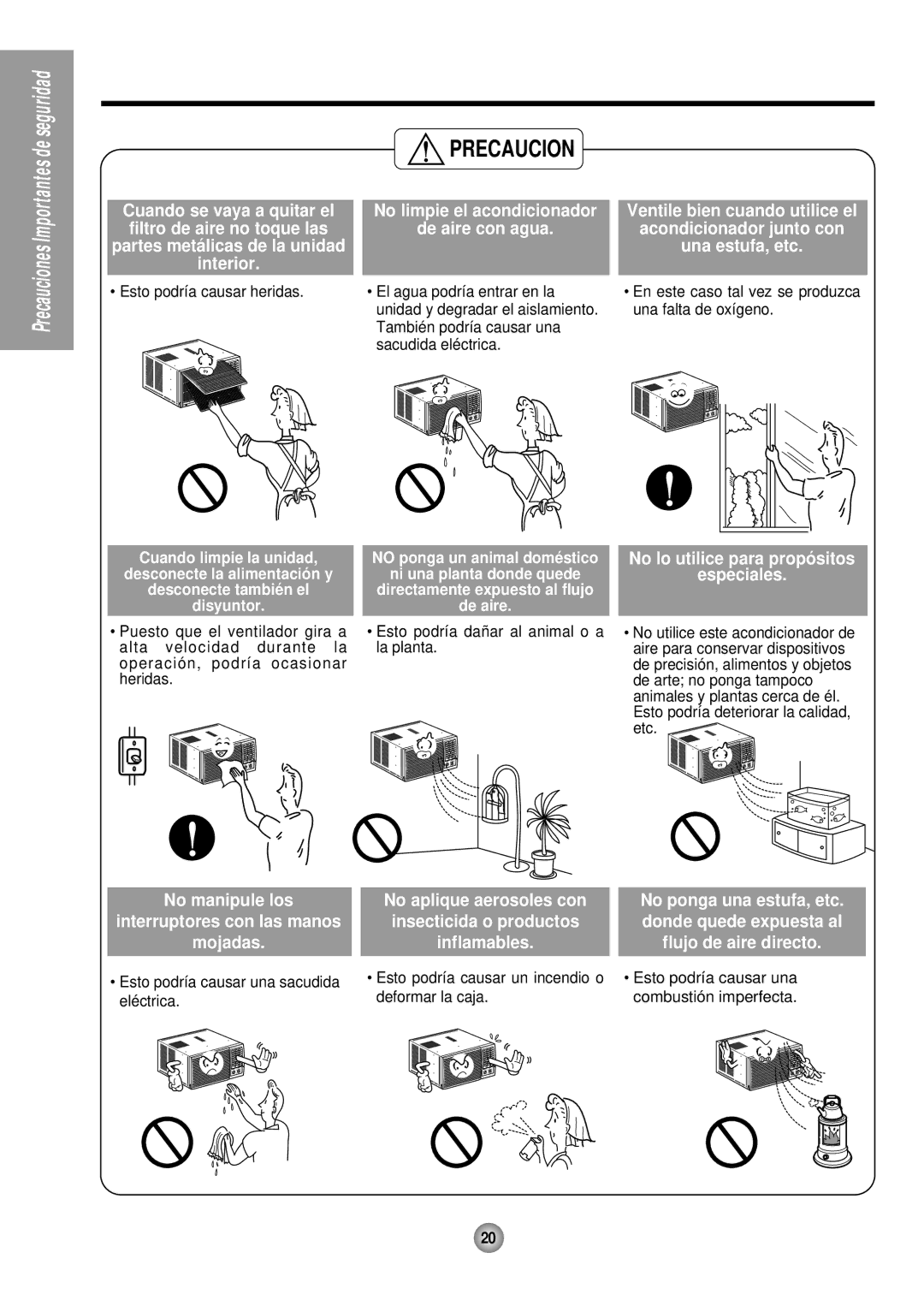 Panasonic CW-XC245HU, CW-XC145HU, CW-XC185HU manual Precaucion 