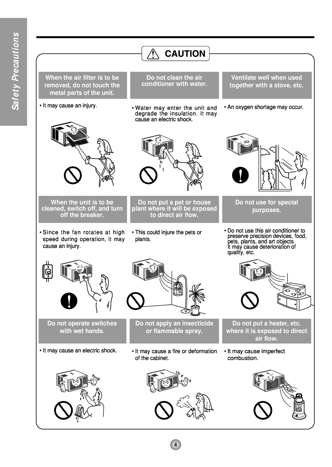 Panasonic CW-XC185HU manual When the unit is to be, Do not put a pet or house, Do not use for special, Safety Precautions 