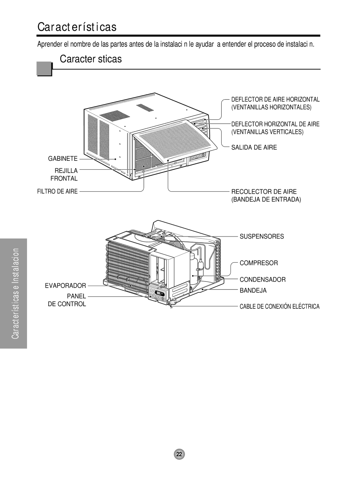 Panasonic CW-XC183HU, CW-XC243HU manual Características 