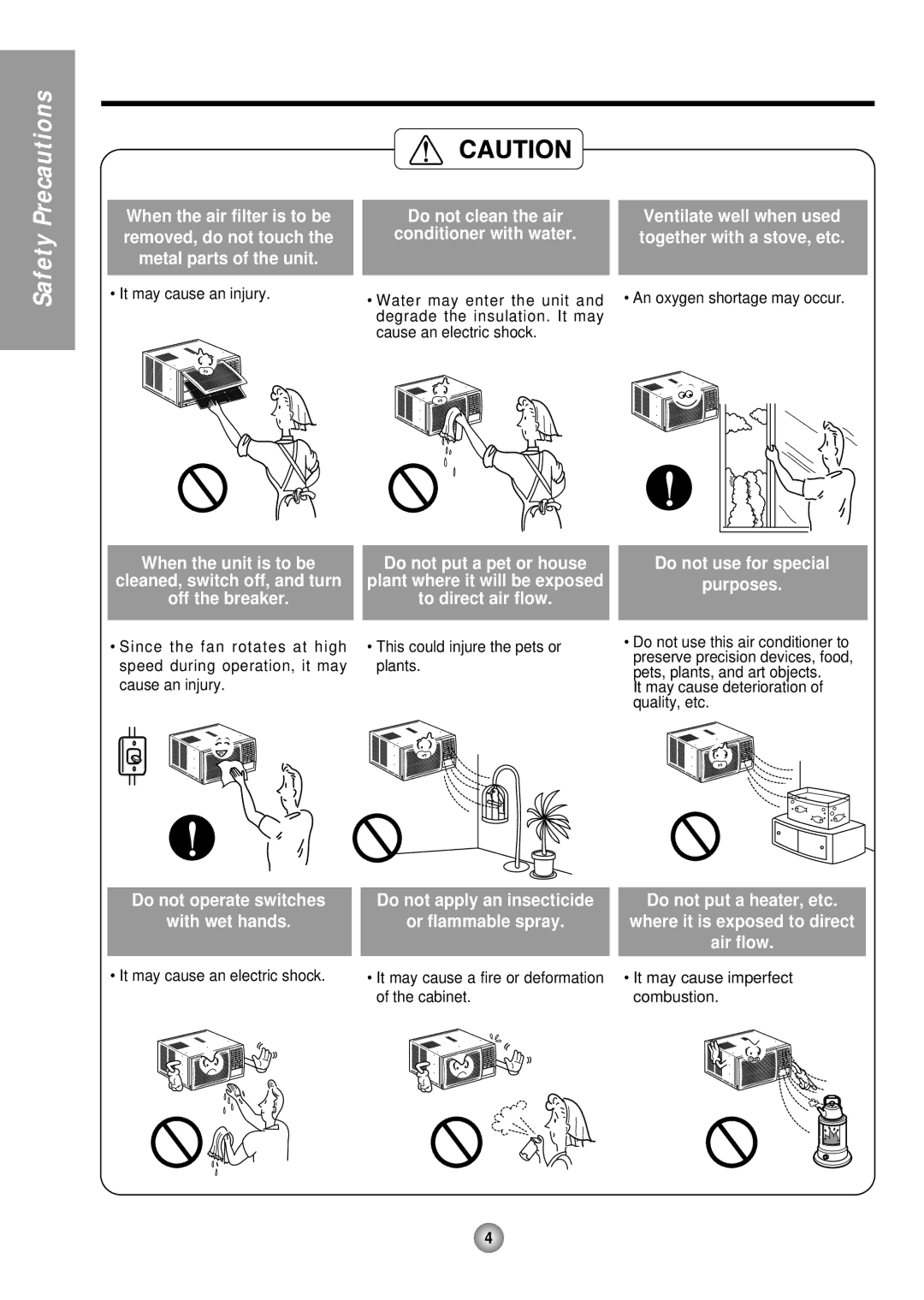 Panasonic CW-XC183HU, CW-XC243HU manual Degrade the insulation. It may Cause an electric shock 