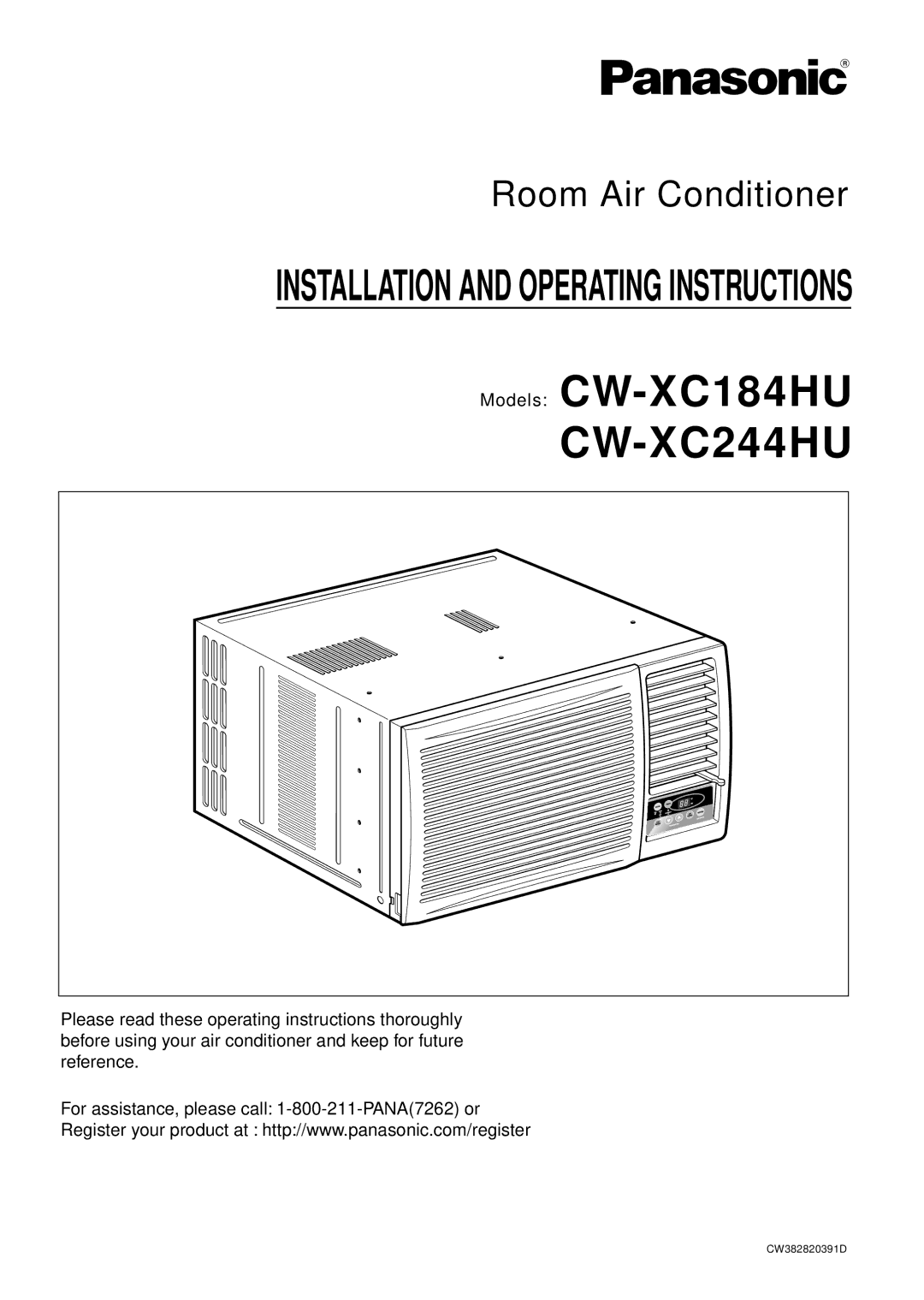 Panasonic CW-XC244HU, CW-XC184HU manual 