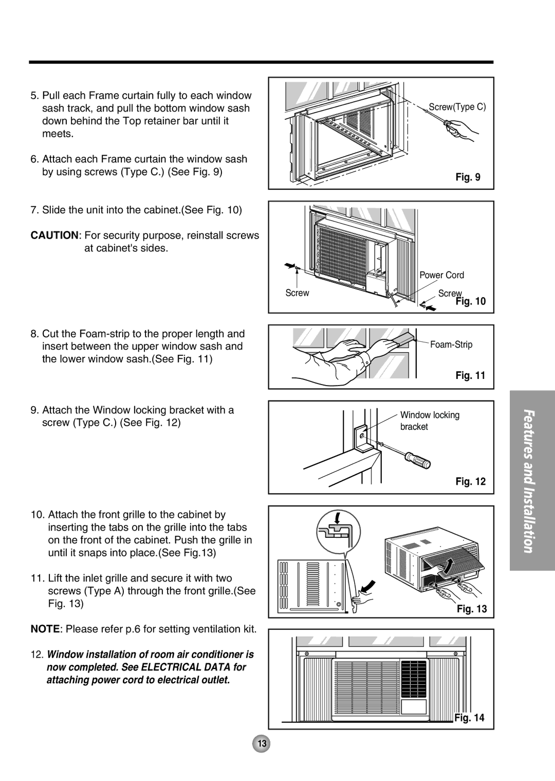 Panasonic CW-XC244HU, CW-XC184HU manual Slide the unit into the cabinet.See Fig 