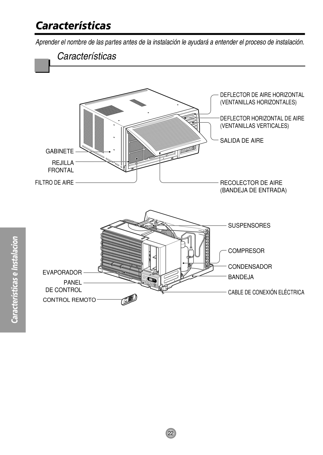 Panasonic CW-XC184HU, CW-XC244HU manual Características 