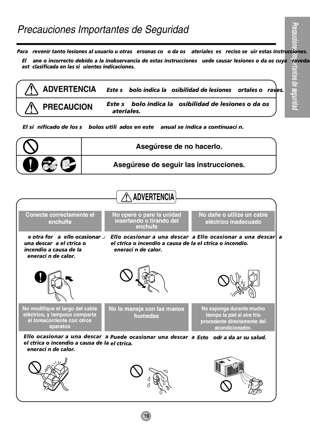 Panasonic CW-XC85HU, CW-XC65HU manual Precauciones Importantes de Seguridad 