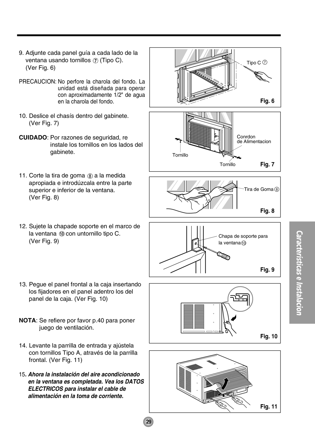 Panasonic CW-XC80HU manual Características e, Instalacion 