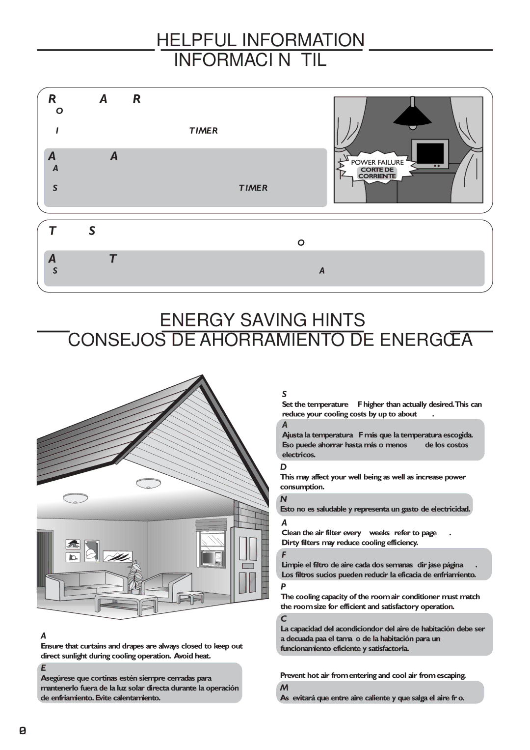 Panasonic CW-XC83YU Helpful Information Información Útil, Energy Savingi Hintsi Consejos DE Ahorramientoi DE Energía 