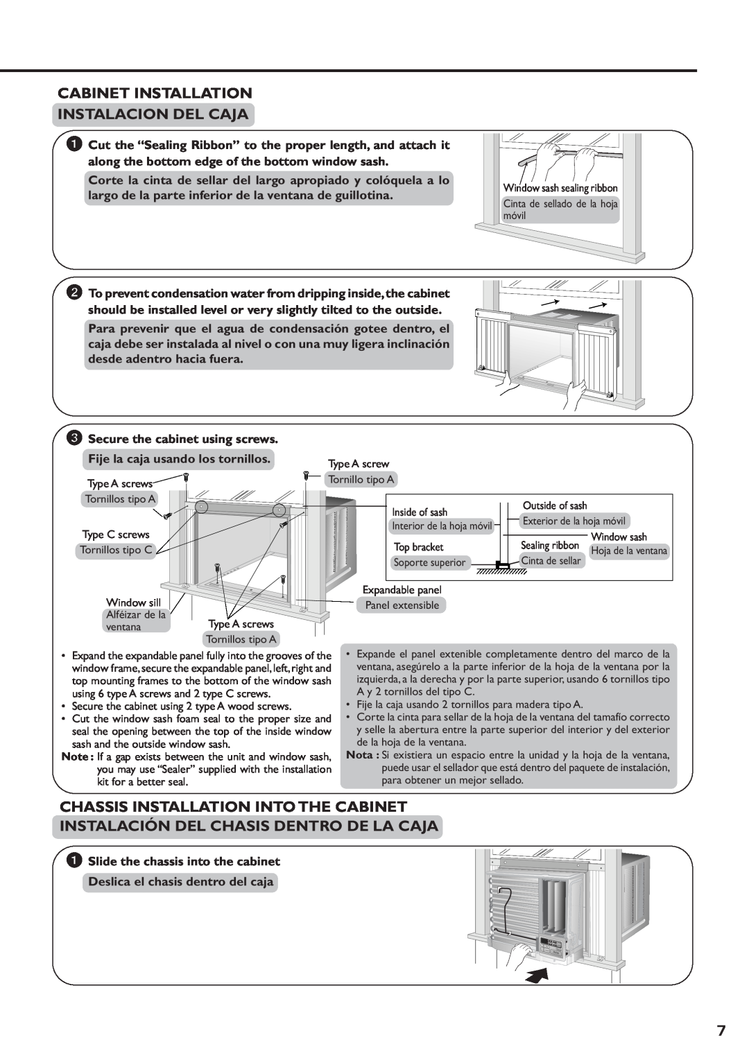 Panasonic CW-XC83YU specifications Cabinet Installation Instalacion Del Caja, Chassis Installation Into The Cabinet 