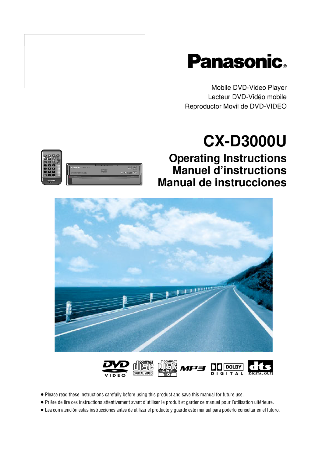 Panasonic CX-D3000U operating instructions 