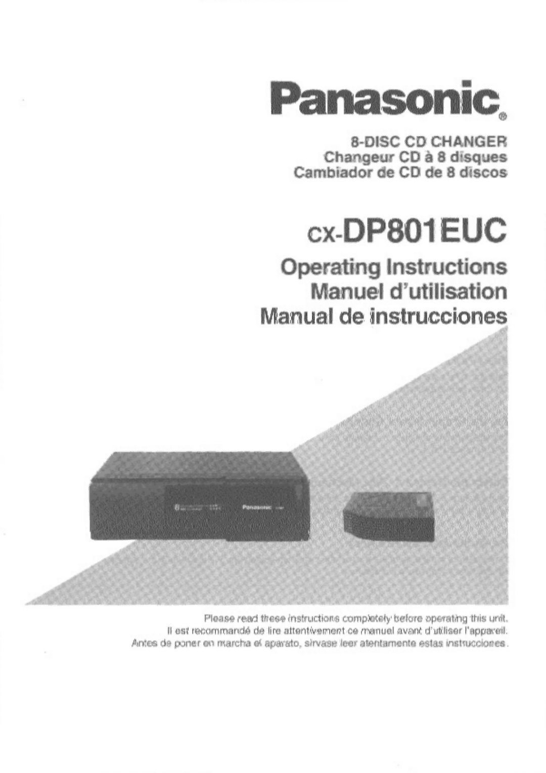 Panasonic CX-DP801EUC manual 