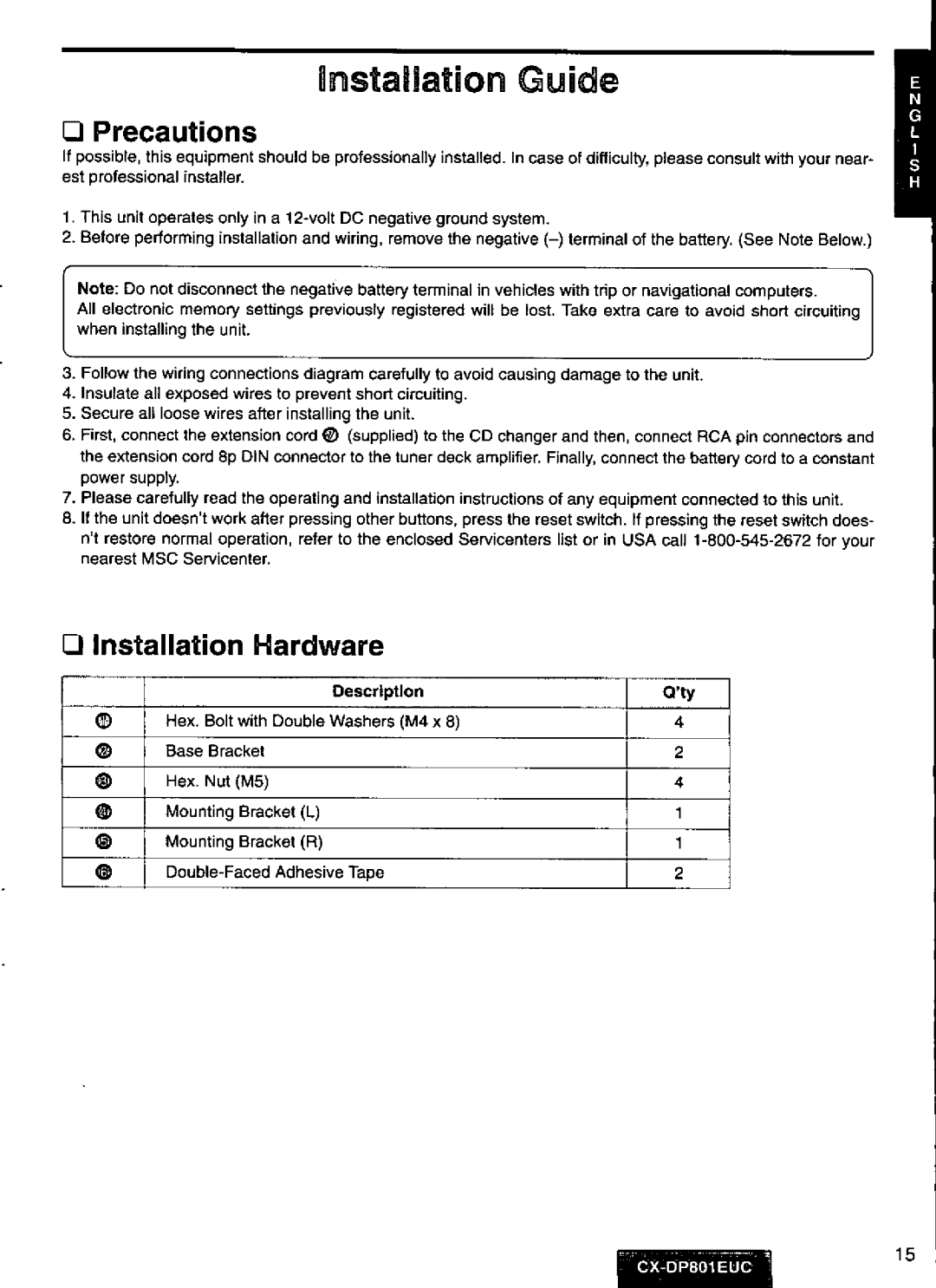 Panasonic CX-DP801EUC manual 