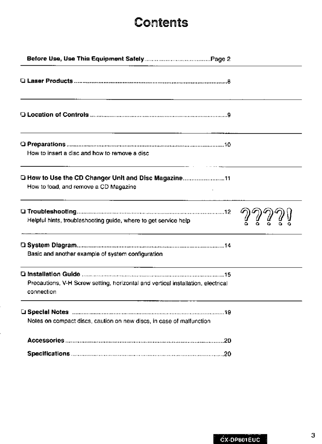 Panasonic CX-DP801EUC manual 