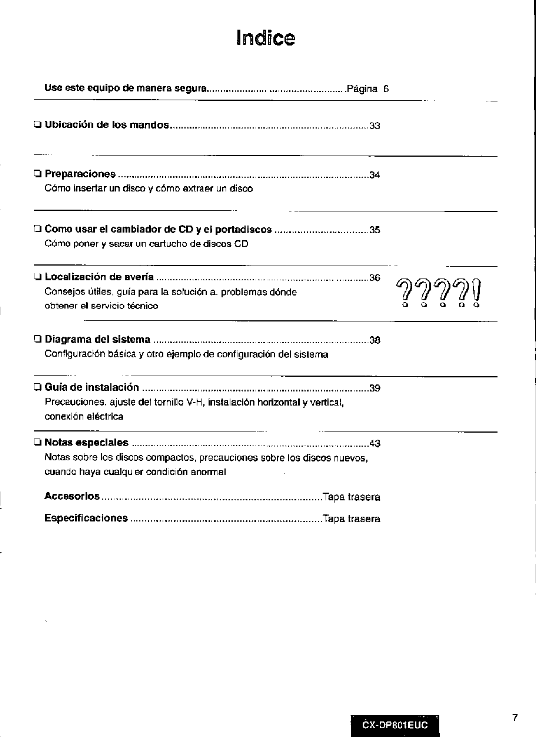 Panasonic CX-DP801EUC manual 