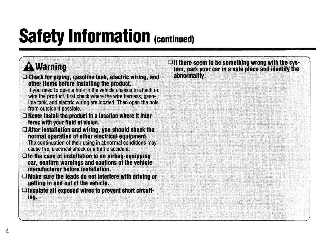 Panasonic CY-BT200U operating instructions Safety Information 