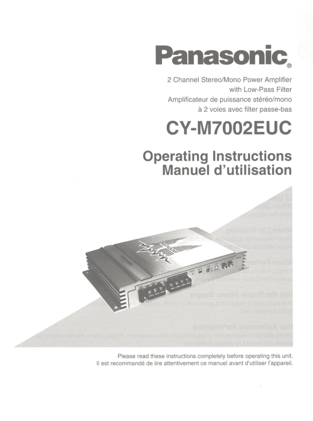Panasonic CY-M7002EUC manual 