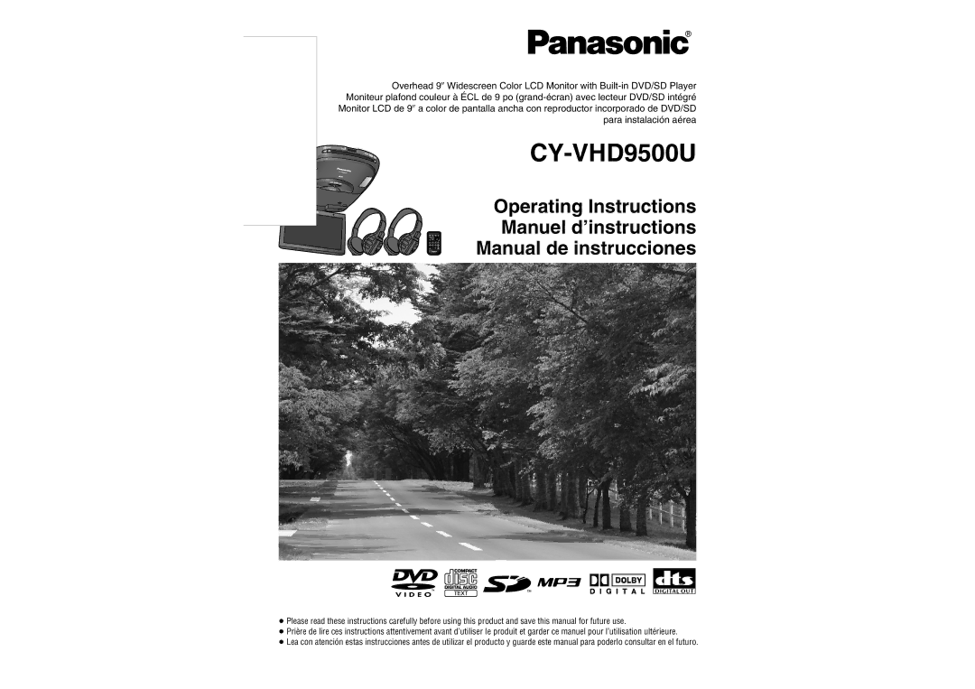 Panasonic CY-VHD9500U operating instructions 