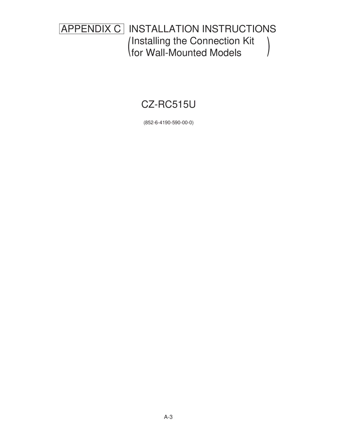 Panasonic CZ-RD515U service manual Appendix C 