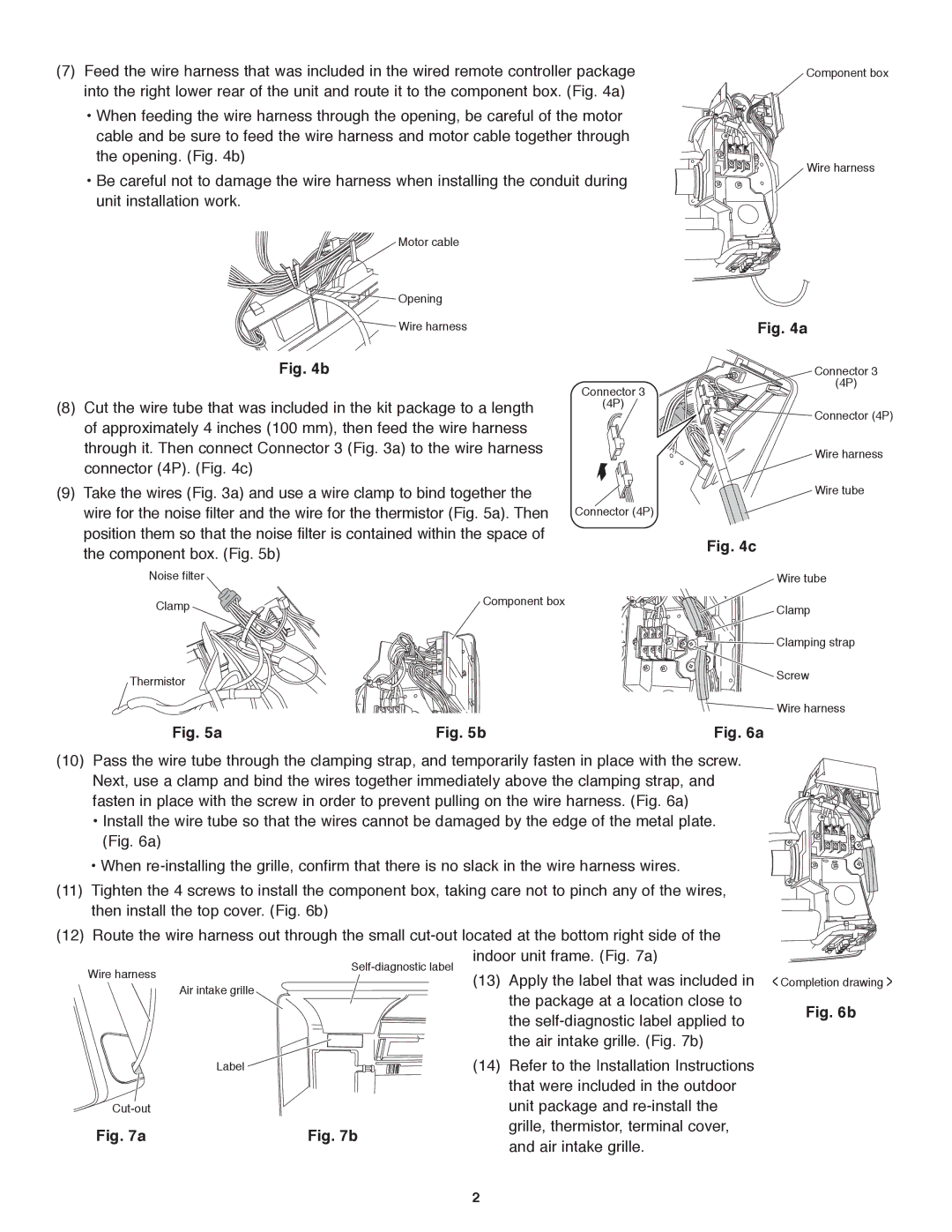 Panasonic CZ-RD515U service manual Approximately 4 inches 100 mm, then feed the wire harness 