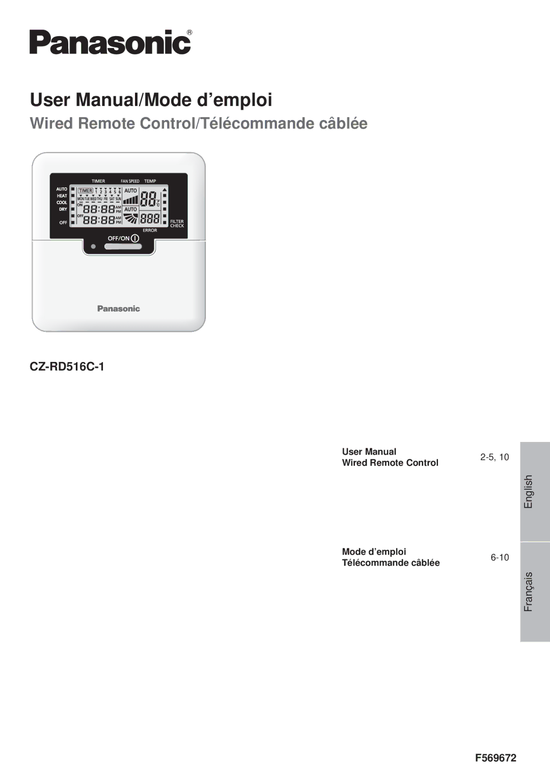 Panasonic CZ-RD516C-1 user manual F569672 