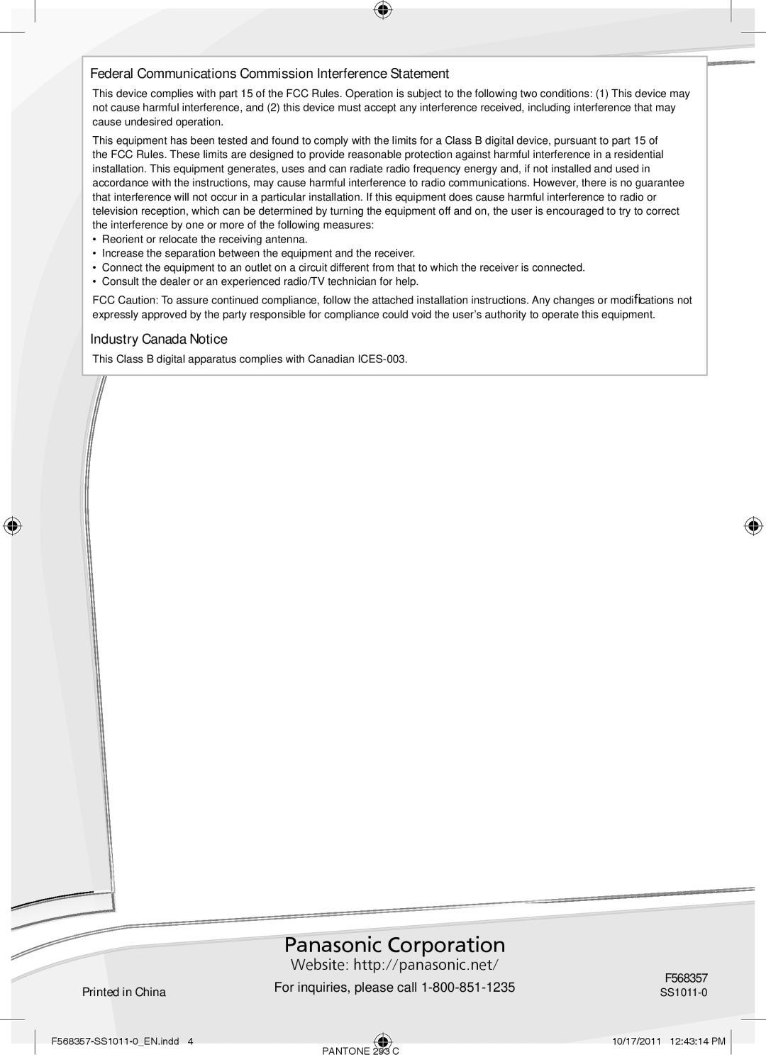 Panasonic cz-rd516c user manual Panasonic Corporation 