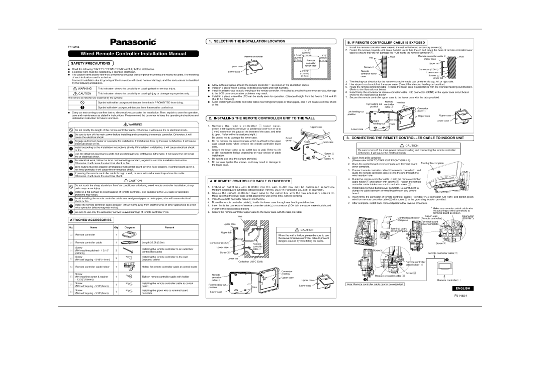 Panasonic cz-rd516c manual Date, Commercial Tolerance 