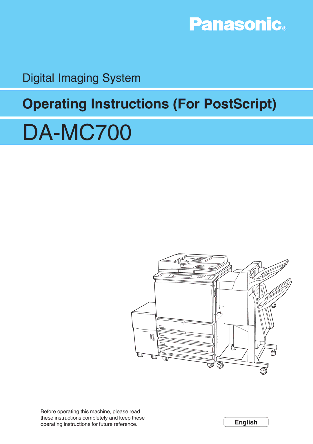 Panasonic DA-MC700 manual 