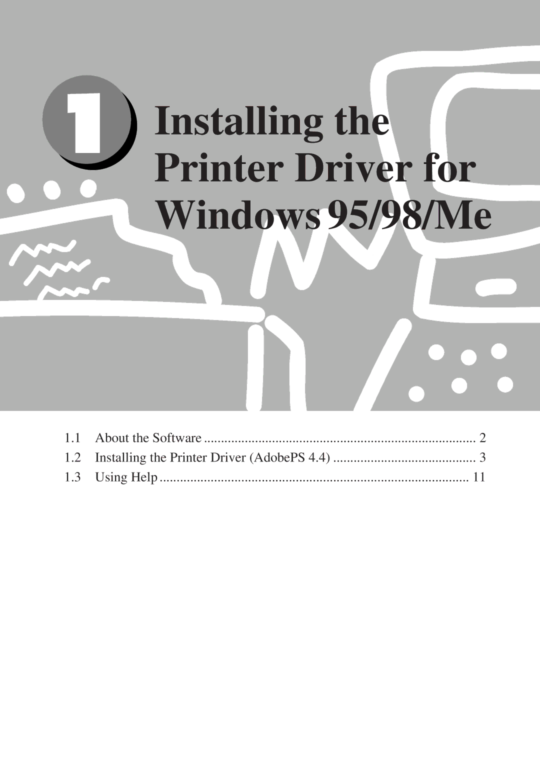 Panasonic DA-MC700 manual Installing the Printer Driver for Windows 95/98/Me 