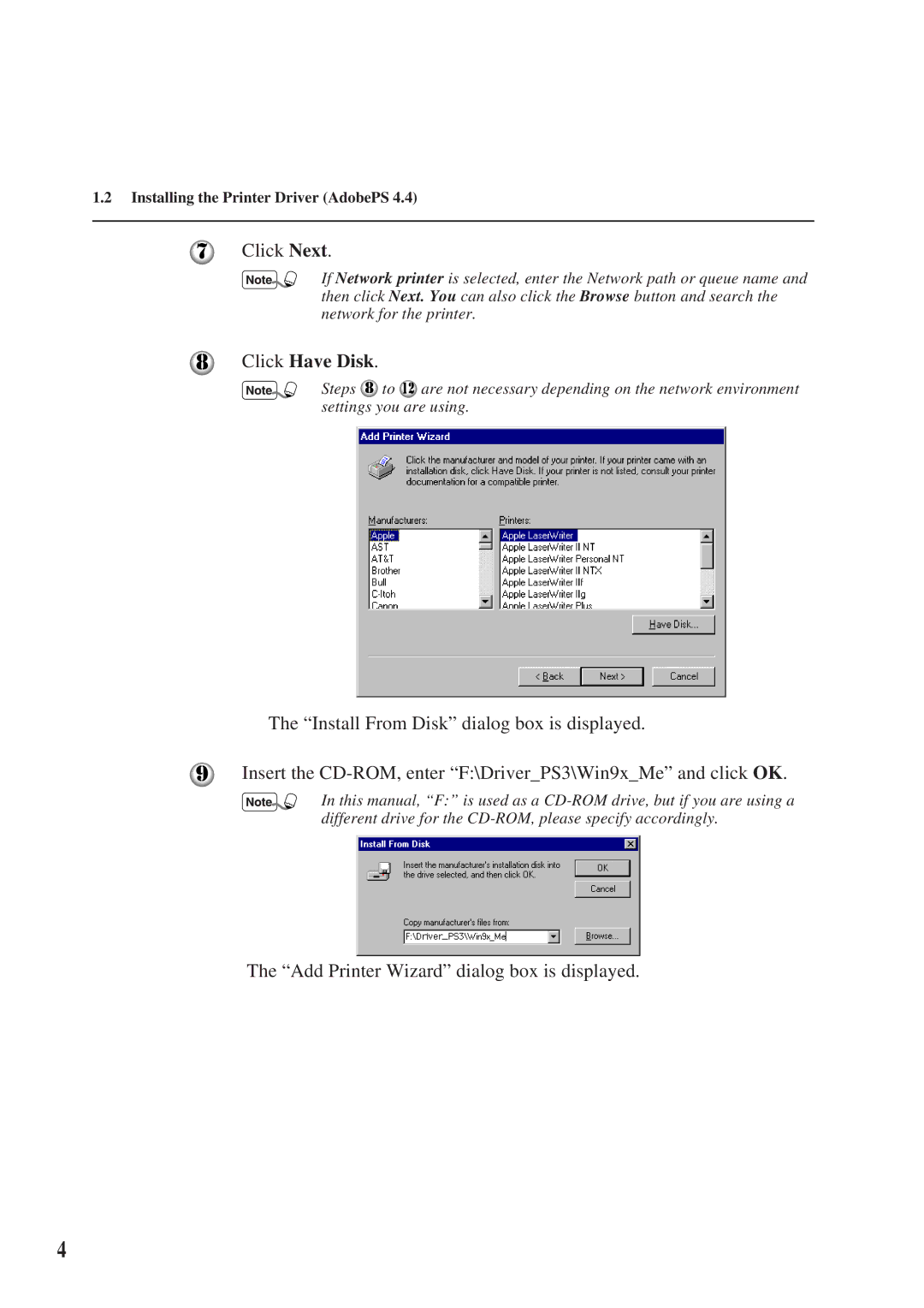 Panasonic DA-MC700 manual Click Next, Click Have Disk 