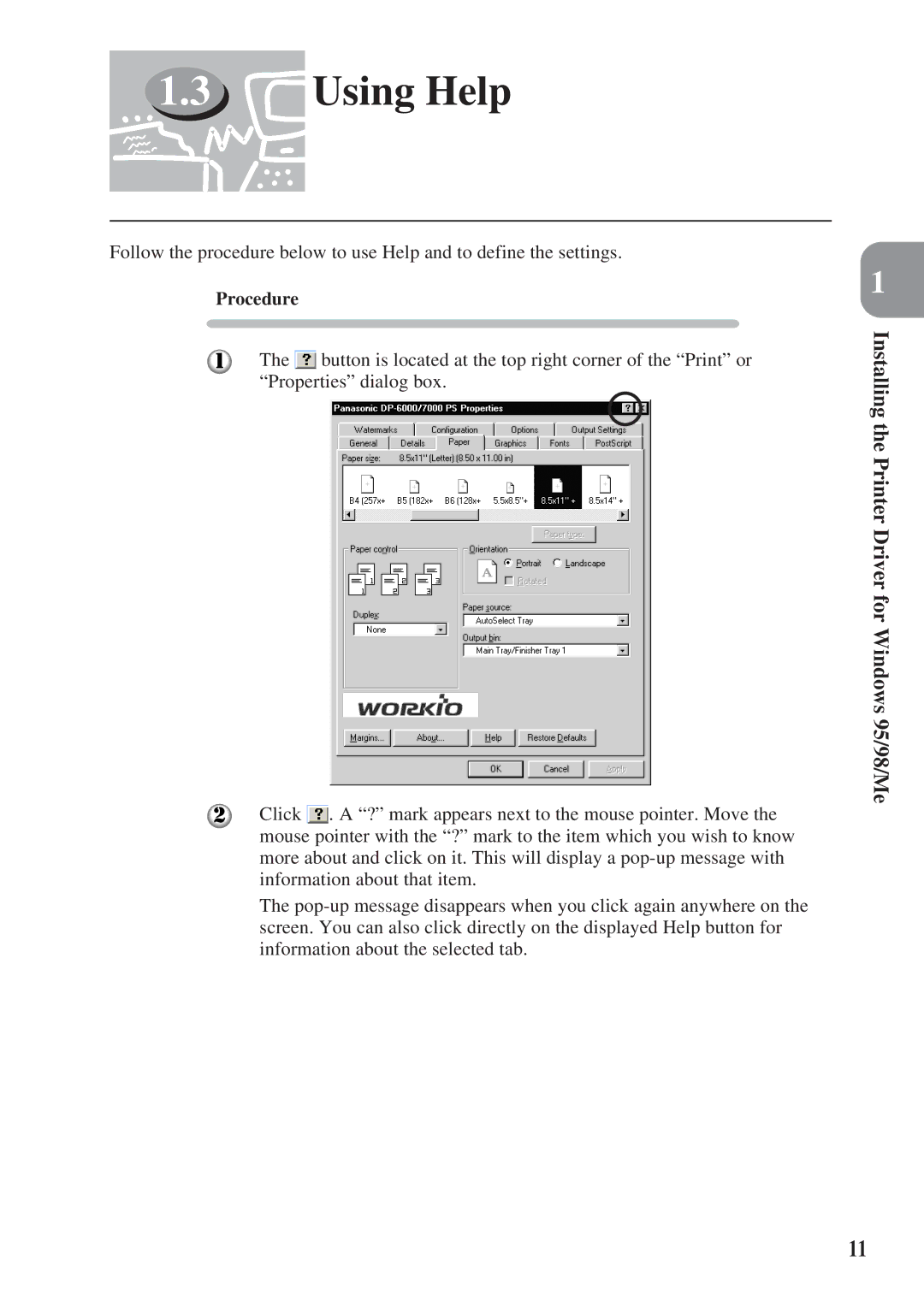 Panasonic DA-MC700 manual Using Help, Procedure 