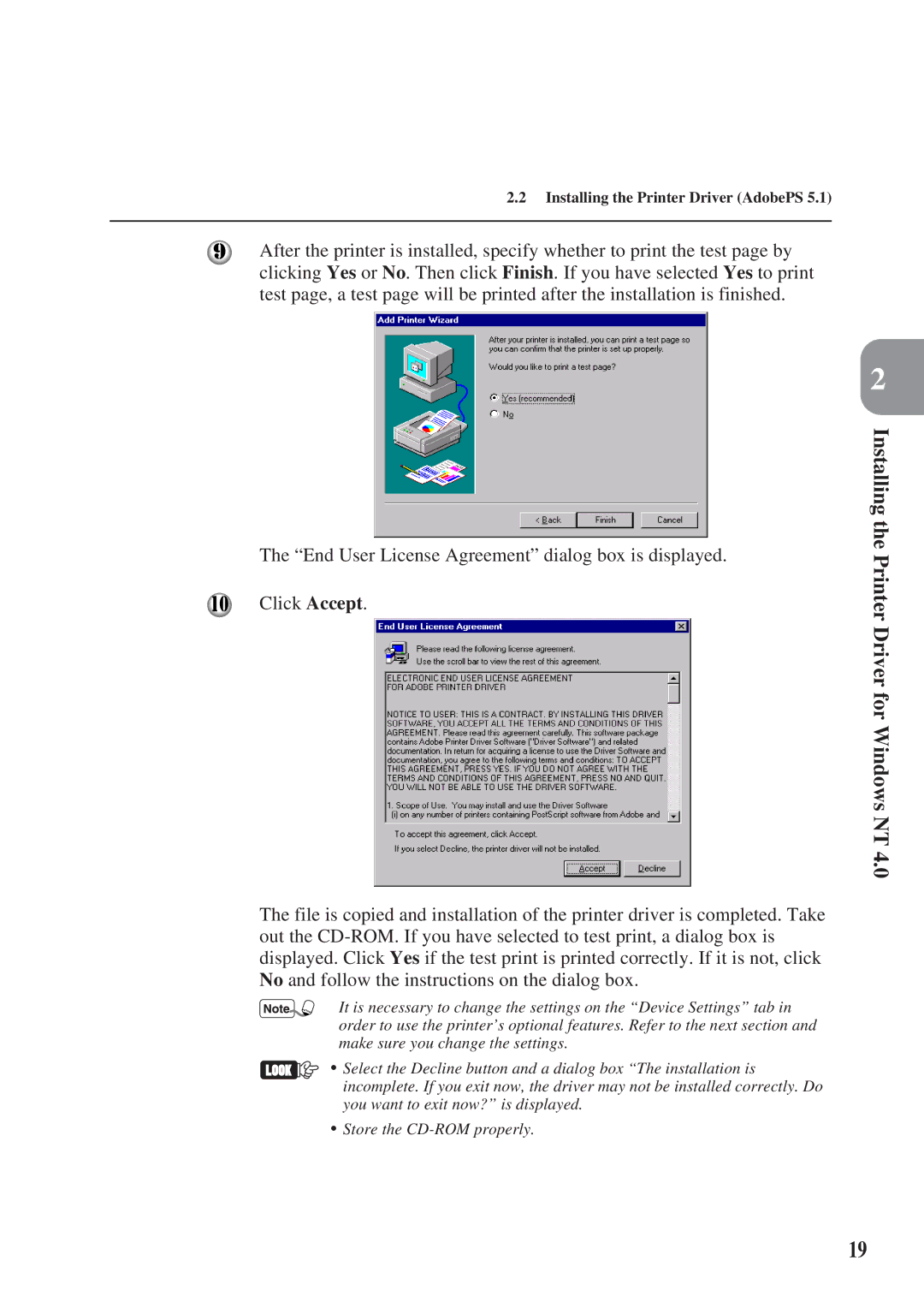 Panasonic DA-MC700 manual Installing the Printer Driver for Windows NT 