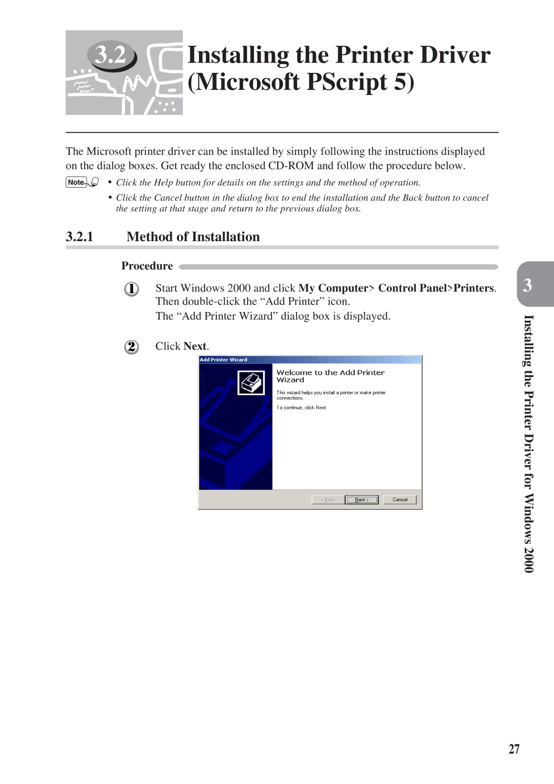 Panasonic DA-MC700 manual Microsoft PScript, Procedure 