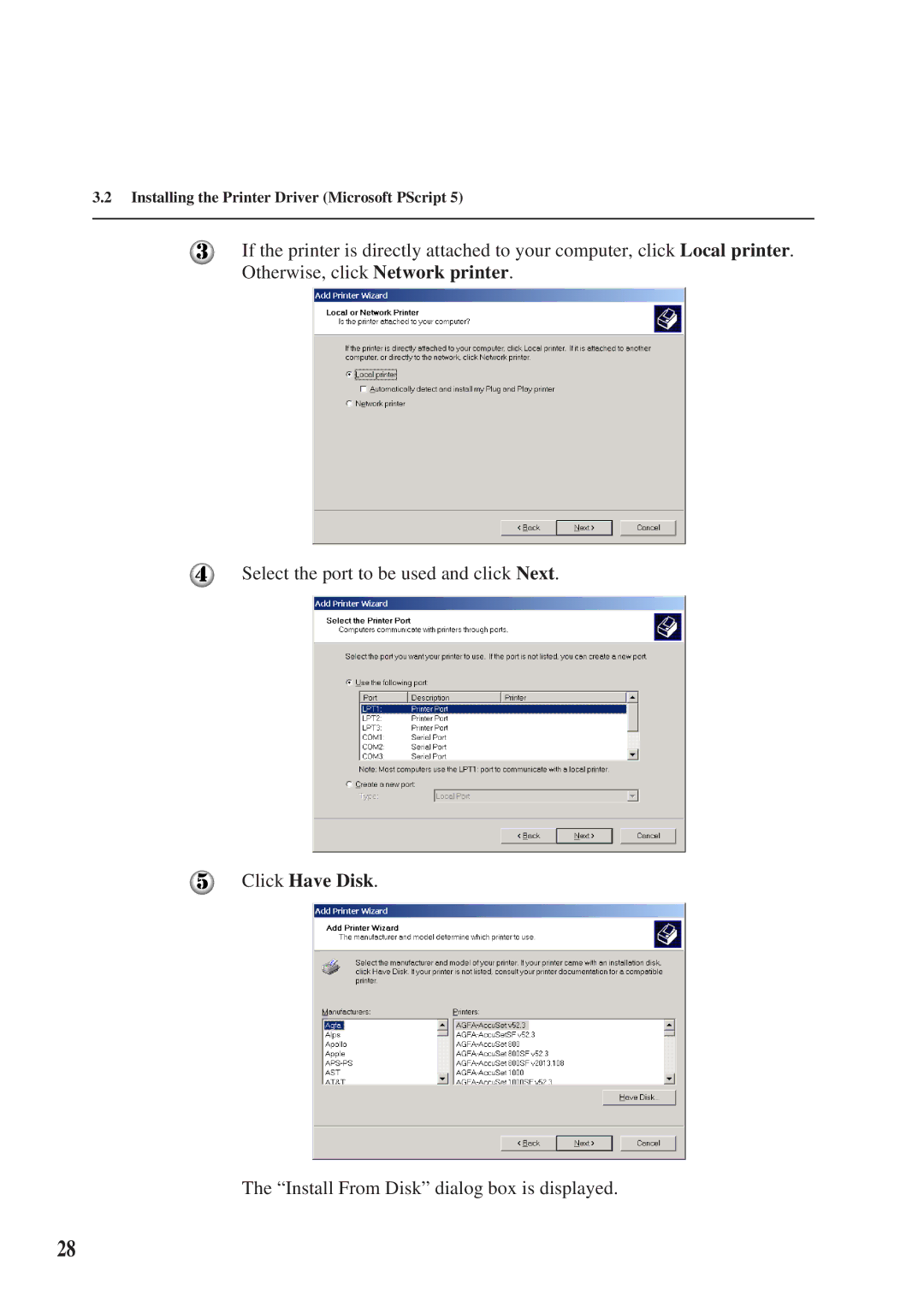 Panasonic DA-MC700 manual Installing the Printer Driver Microsoft PScript 